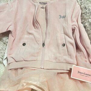 Juicy Couture Toddler Girl Shirt &Skirt Set with Hoodie Adorable for Spring!